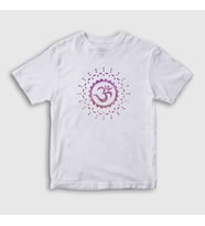Presmono Unisex Çocuk Beyaz Om Sembol Meditasyon Hediye Yoga T-Shirt 512927tt (Beyaz)