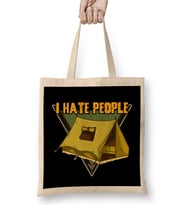 Funny I Hate People Camping Pun Bez Çanta Uzun Saplı