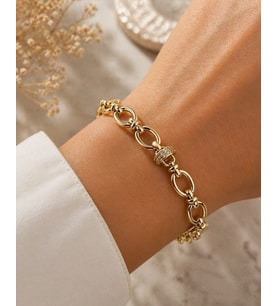 CM Jewelry Oval Zincir Bileklik – Gold Premium Şık Tasarım Ayarlanabilir