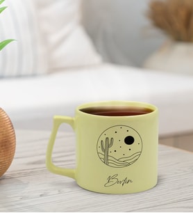 BK Gift Kişiye Özel İsimli Pastel Sarı Middle Kupa Bardak, Arkadaşa Hediye, Ev Hediyesi, Doğum Günü Hediyesi, Ofis Hediyesi-5