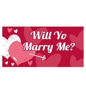 İngilizce Evlilik Teklifi Will You Marry Me Afişi Pankartı