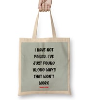 Thomas Edison Quotes-Motivation Quotes - Entrepreneurs İnspiration Success Work Gifts Bez Çanta Uzun Saplı