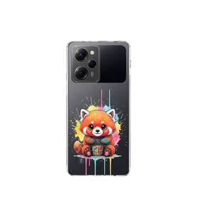 Poco X5 Pro ile Uyumlu Splash Tilki Tasarımlı Şeffaf Silikon Kılıf