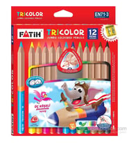 Fatih Kuru Boya Jumbo Üçgen Triangular Tam Boy 12 Renk 33490 (Karışık)