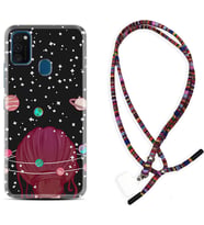 Samsung M21 M22 M23 M30 M31S M32 Kılıf Boyun Asklı Rasta Silikon Space Woman 1311