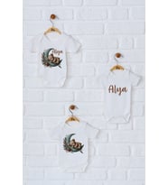 Pia Baby Premium %100 Pamuk İsme Özel Organik Baskılı Üçlü Set Çıtçıtlı Bebek Body Zıbın Modelleri 5002-18 (Ekru)