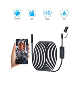 Endoskop Yılan Video Kamera Ios ve android Uyumlu Led'li 10 Metre 8 mm Sert Kablo 2mp