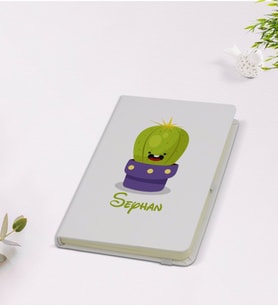 BK Gift Kişiye Özel İsimli Kaktüs Tasarımlı 9x14cm Beyaz Defter - Model 10