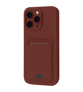 Apple İphone 16 Pro Max Kılıf Kelvin Kartvizitli Silikon - Bordo