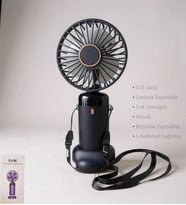 USB Şarjlı El Fanı I Mini Taşınabilir Fan I Yaz Serinleticisi I Vantilatör I Şarjlı Masa Üstü Fan (Lacivert)