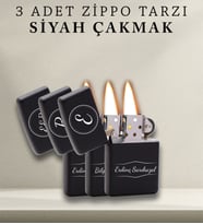 Kişiye Özel 3'lü Zippo Tarzı Benzinli Çakmak