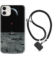 Apple iPhone 11 12 13 Mini Kılıf Boyun Askılı Silikon Astronoot Red Baloon 1608