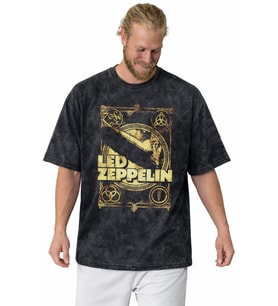 Led Zeppelin Rock Metal Müzik Grubu Baskılı Unisex Oversize Vintage Yıkamalı Tişört