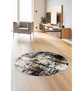 Dijidekor Halı siyah Cool K1310 Yıkanabilir Yuvarlak Kesme İnce Yolluk Kilim Salon Halısı Modelleri (Yeşil-Siyah)