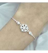 Zarafetin Işıltısı Kar Tanesi Bileklik (Gümüş)