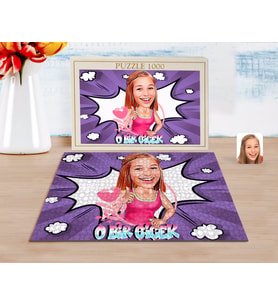 BK Gift Kişiye Özel O Bir Çiçek Karikatürlü 1000 Parça Profesyonel Puzzle-1