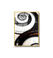 Dikey Çerçeveli Cam Soyut 0027 2 Modern Ev Dekoru Duvar Sanatı Ev Ofis Tablosu (Altın)