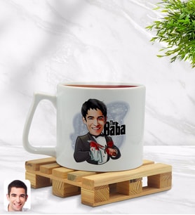 BK Gift Kişiye Özel Baba Godfather Karikatürlü Middle Beyaz Kupa Bardak Model 5