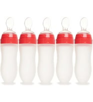 Bebedor Silikon Kaşıklı Biberon 120ML +6 Ay Şeffaf (Kod:7509) (5 Li Set)