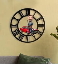 Kişiye Özel Oto Tamirci Karikatür 3D Ahşap Mdf Duvar Saati 250