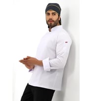 Erkek Likralı Aşçı Ceket - 6401 Beyaz Soft