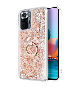 Microsonic Xiaomi Redmi Note 10 Pro Max Kılıf Glitter Liquid Holder Gold