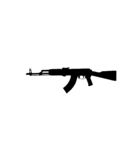 Otomatik Tüfek Tasarım Oto Sticker Siyah 26*8 Cm