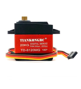 TD-8120MG 20kg 180 Derece Metal Dişli Servo Motor  20Kg Yüksek Tork Su Geçirmez Çift Rulman Dijital