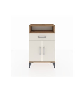 Arges Komodin 2 Raflı Tek Çekmeceli 2 Kapaklı 60x30x96 Çam-Aytaşı
