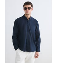 LCW Vision Lacivert Regular Fit Keten Karışımlı Erkek Gömlek