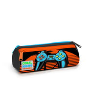 Coral High KIids Gri Turuncu Gamer Desenli Üç Bölmeli Kalem Çantası 22046
