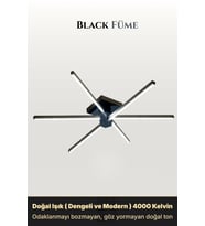 Nova 6 Füme 6500K LED Tavan Avize – Kumandalı Dim Edilebilir – Aşağı Işık