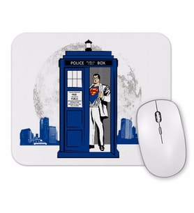 Supermen Tardis Mouse Pad