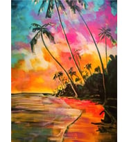 Hawai Sayılarla Boyama Seti 40x50 cm (Tuvale Gerili)