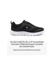 ERKEK BÜYÜK BEDEN SNEAKER AYAKKABI-SİYAH BEYAZ