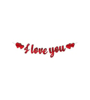 Kaligrafi Banner Kırmızı I Love You M246