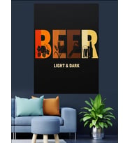 Bira İçen Kedi Logosu Dekoratif Kanvas - Mdf Ahşap Tablo