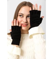 Unisex Dokuma Basic Kısa Eldiven (Siyah)