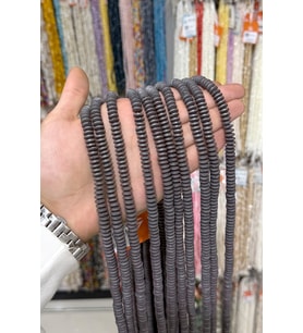 Hematit Taşı Rondela Kesim Mat Gri 8x3mm Doğal Taş Dizi