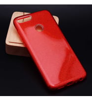Huawei P Smart Kılıf Zore Shining Simli Silikon Kılıf (Kırmızı)