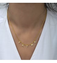 Kişiye Özel Gold İsimli Kolye- Işıklı Kutu Hediye- 925 Ayar Gümüş- Patentli Ürün