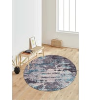 Dijital Baskılı Kaymaz Taban Yıkanabilir Yuvarlak Salon Halısı Koridor Halısı Paspas NDY-HT-334 (Çok Renkli)