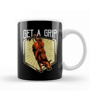Funny Get a Grip Competitive Bull Riding Pun Kupa Bardak Porselen