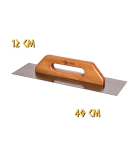 İzmir Fırça Ahşap Saplı Alçı Malası Düz - 40 cm.