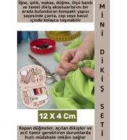 Seyahat Tipi Düğme Kopuk Yırtılma Kesik Küçük Onarım Acil Tamir Cep Çanta Boy Pratik Mini Dikiş Seti