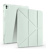 iPad Pro 13 2025 M5 Tablet Kılıf Kalem Bölmeli Standlı Lüx Smart Cover (Açık Yeşil)