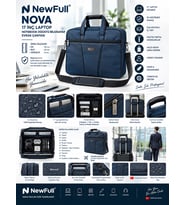 NEWFULL NOVA 17 İNÇ LAPTOP NOTEBOOK DİZÜSTÜ BİLGİSAYAR EVRAK ÇANTASI (Lacivert)