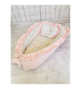 Baby Nest Tavşanlar Fırfırlı Ortopedik Çift Taraflı Bebek Yatağı Anne Yanı Bebek Yatağı