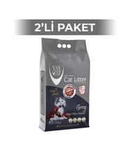Vancat Aktif Karbon İnce Taneli Kedi Kumu 10 Lt (2 Adet) (Gri)