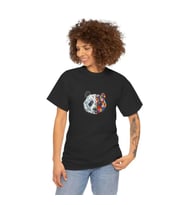 Unisex Bisiklet Yaka Baskılı T-Shirt - Siyah